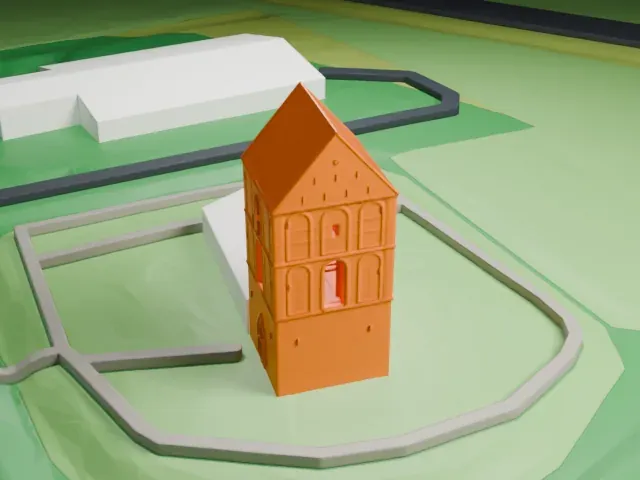 Leaning Tower of Suurhusen model, West view