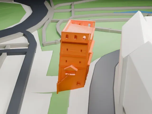 Leaning Tower of Toruń model, East view