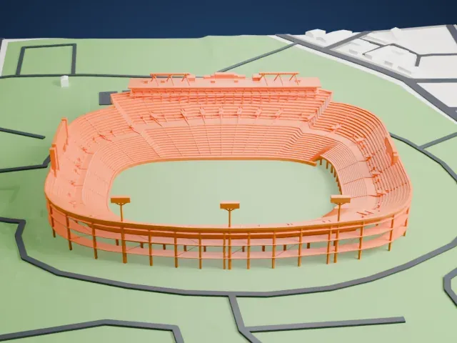 Legion Field model, East view