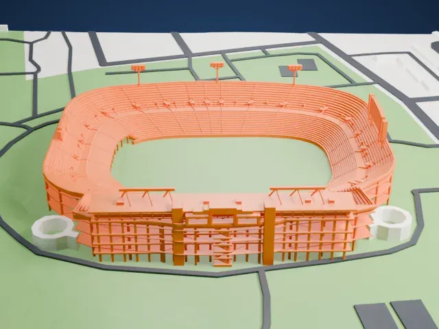 Legion Field model, West view