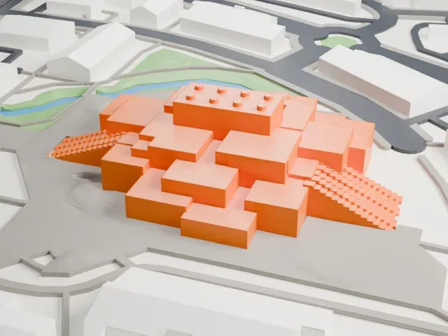 LEGO House model, North view