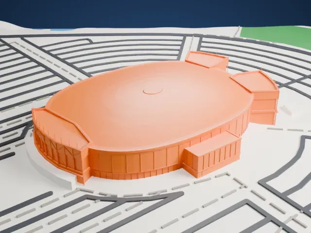 Lenovo Center model, East view