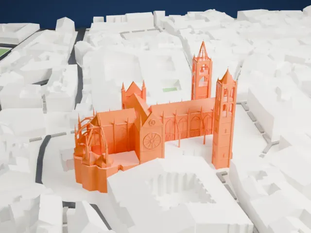 León Cathedral model, North view