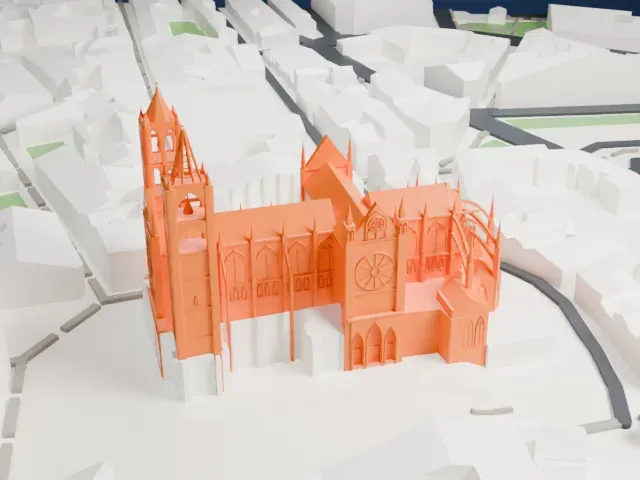 León Cathedral model, South view