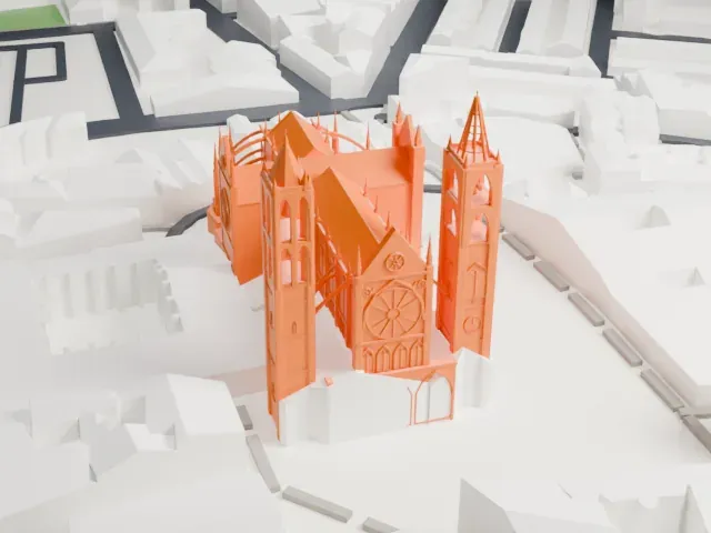 León Cathedral model, West view