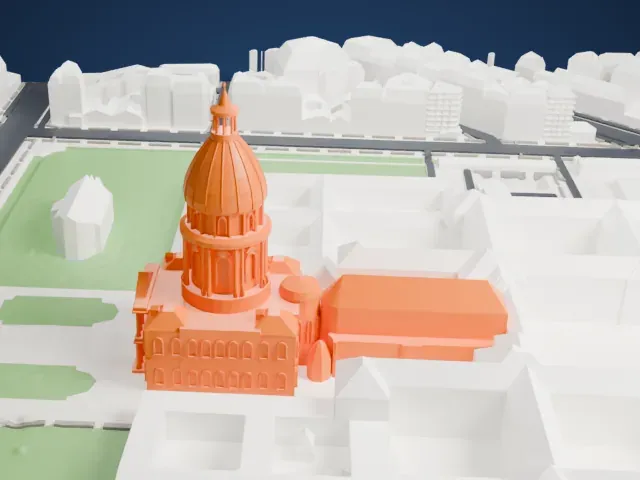 Les Invalides model, East view