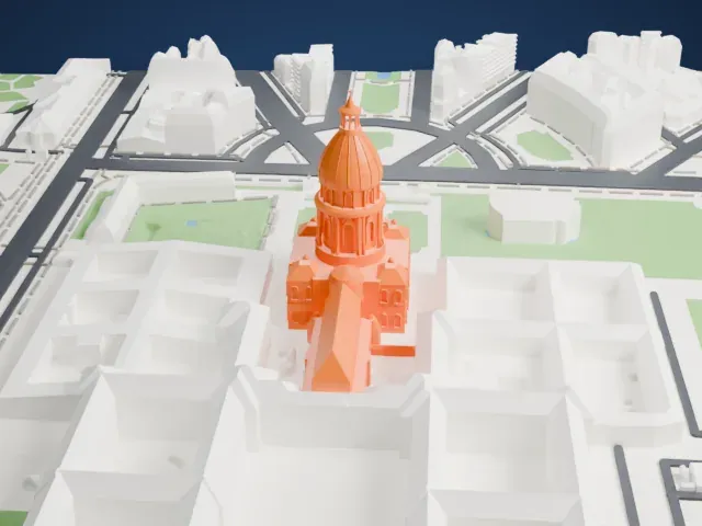 Les Invalides model, North view