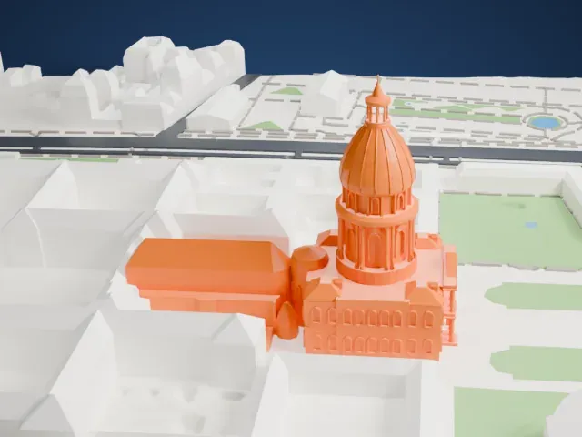 Les Invalides model, West view