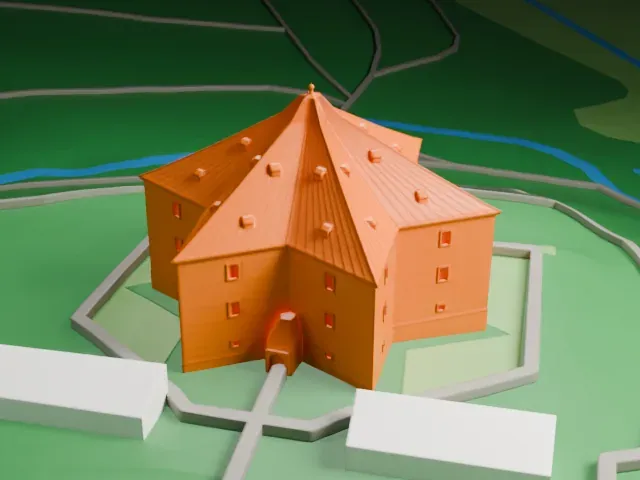 Letohrádek Hvězda model, East view