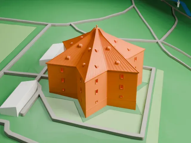 Letohrádek Hvězda model, North view