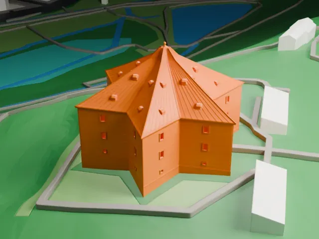 Letohrádek Hvězda model, South view