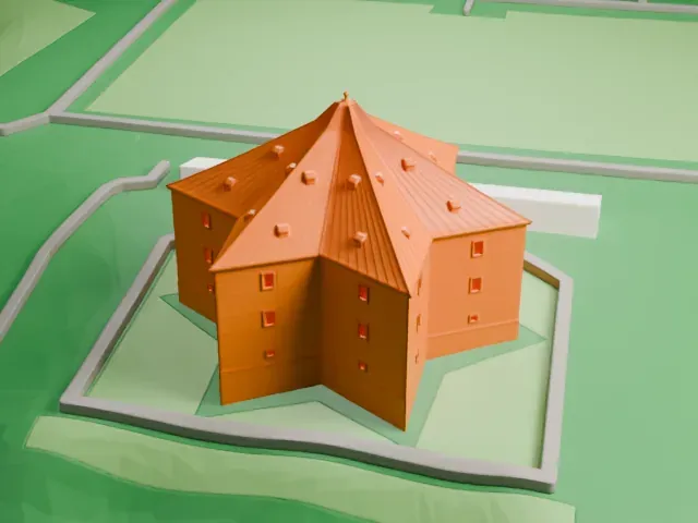 Letohrádek Hvězda model, West view