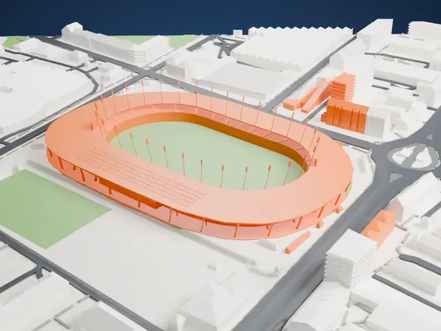 Letzigrund model, West view