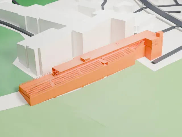 LFF Stadium model, East view
