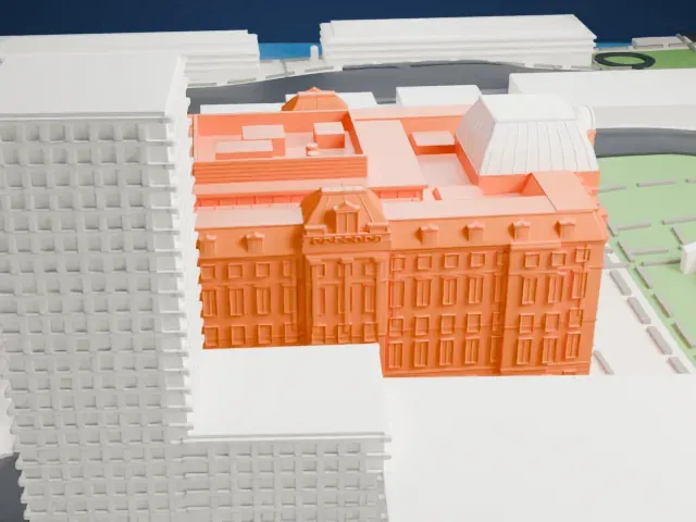 Libertad Palace model, West view