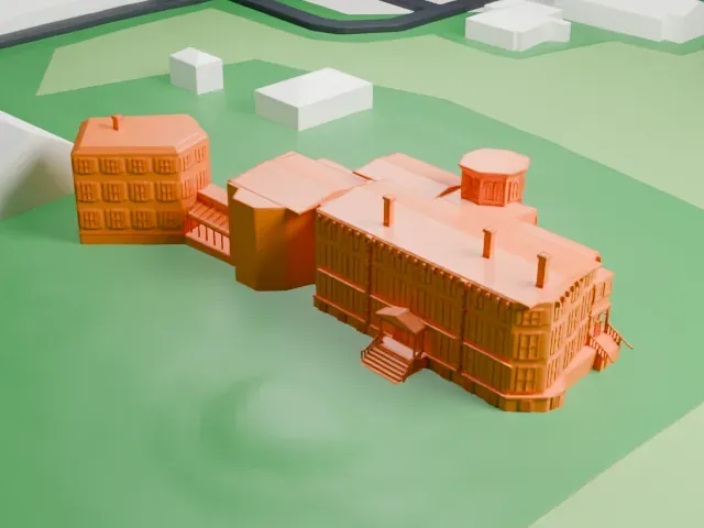 Liberty Hall, New Jersey model, South view