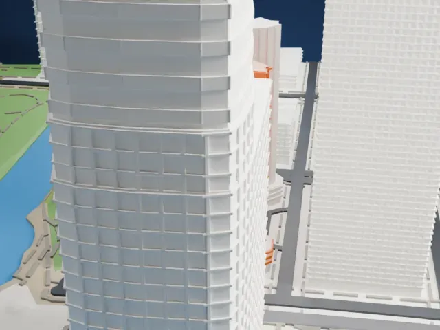 Liberty Towers, Jersey City model, East view