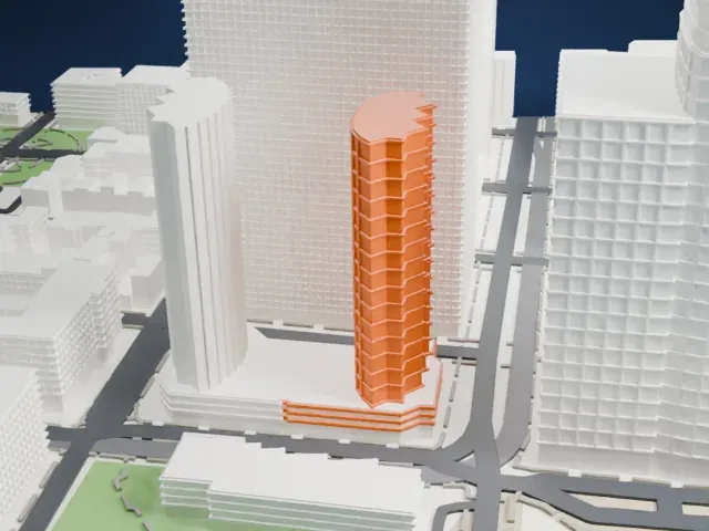 Liberty Towers, Jersey City model, South view