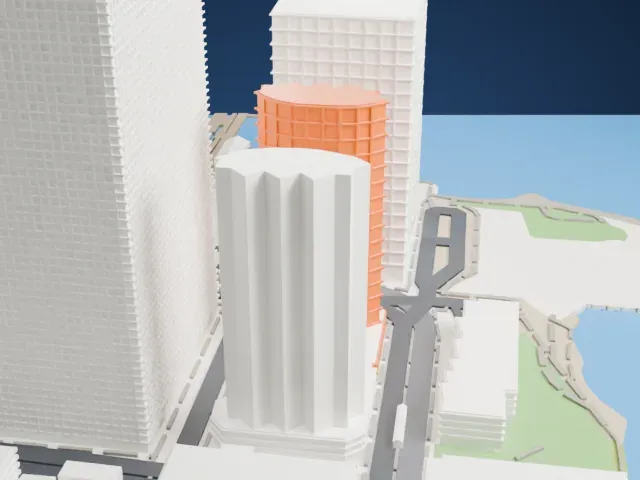 Liberty Towers, Jersey City model, West view