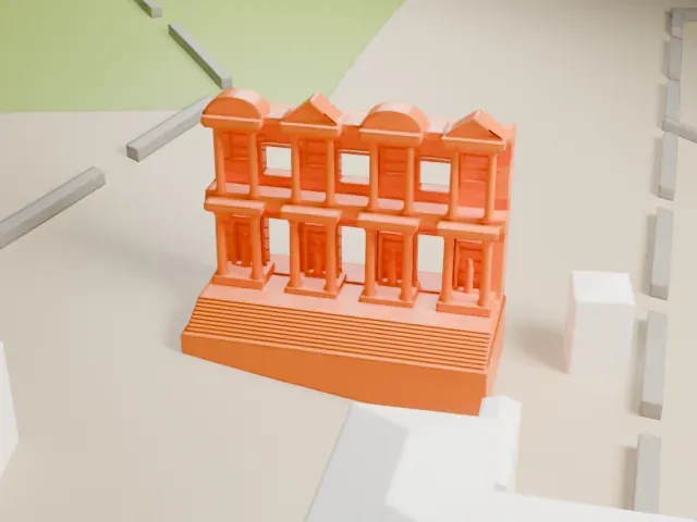 Library of Celsus model, East view