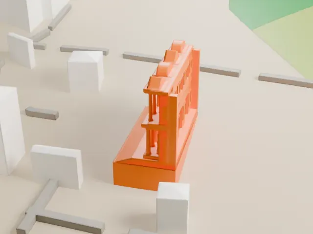 Library of Celsus model, North view