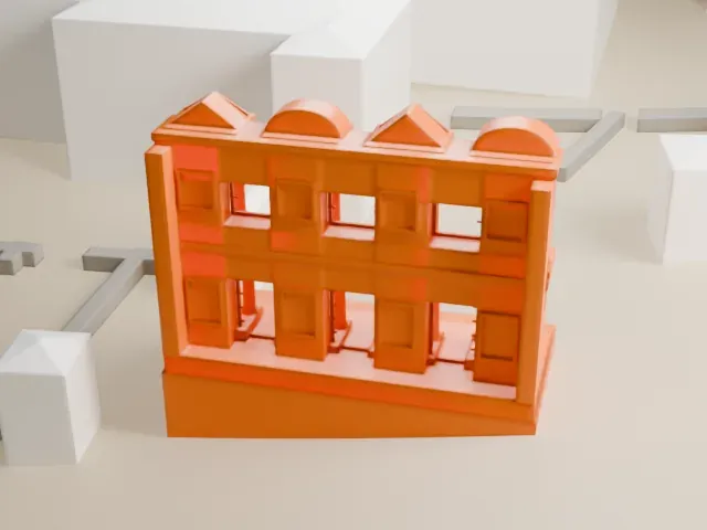 Library of Celsus model, West view