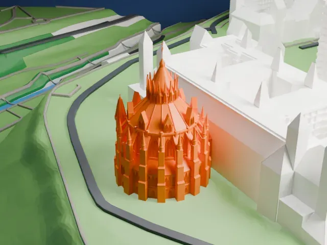 Library of Parliament model, West view