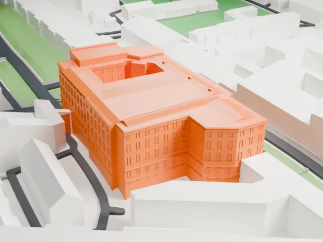 Library of the Russian Academy of Sciences model, North view