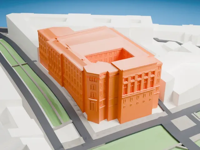 Library of the Russian Academy of Sciences model, South view
