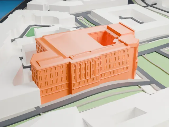 Library of the Russian Academy of Sciences model, West view