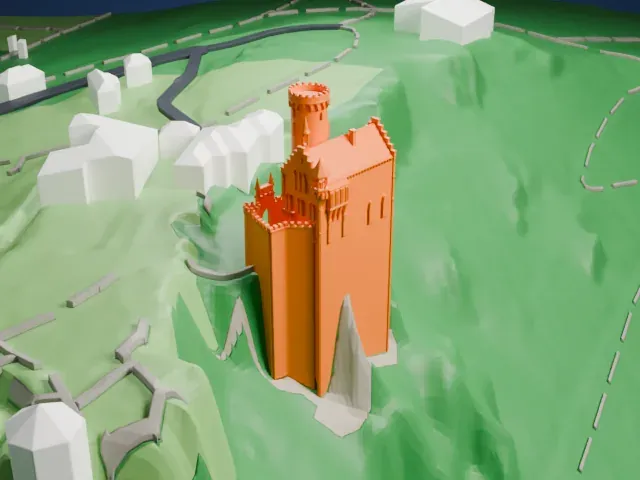 Lichtenstein Castle model, East view
