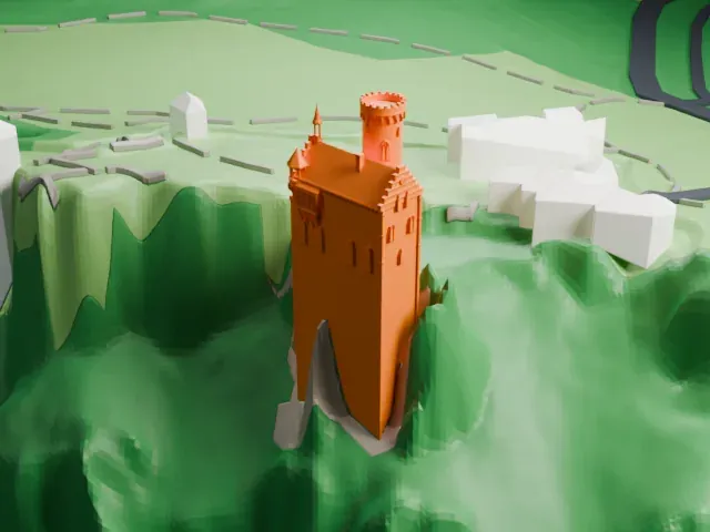 Lichtenstein Castle model, North view