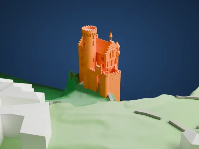 Lichtenstein Castle model, South view