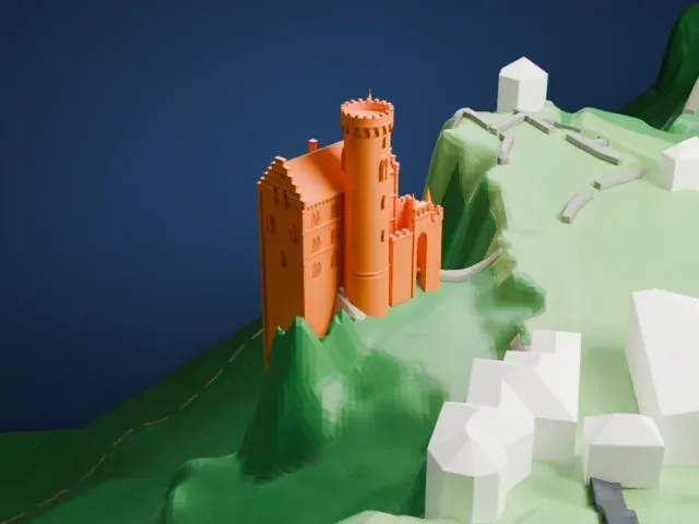 Lichtenstein Castle model, West view