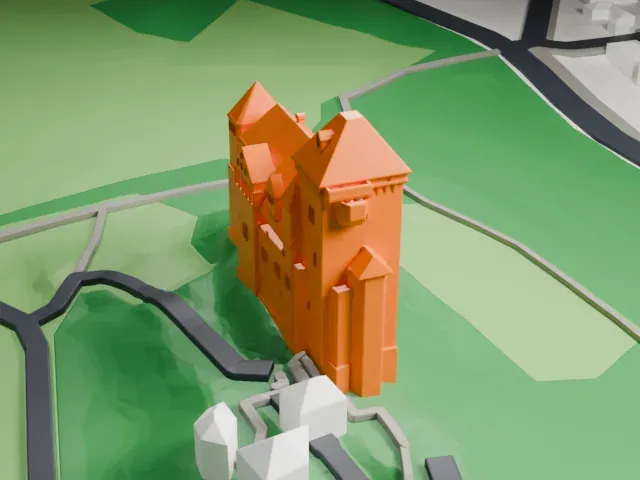 Liechtenstein Castle (Maria Enzersdorf) model, East view