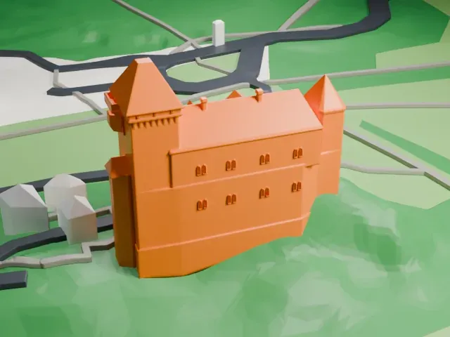 Liechtenstein Castle (Maria Enzersdorf) model, North view
