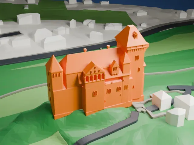 Liechtenstein Castle (Maria Enzersdorf) model, South view