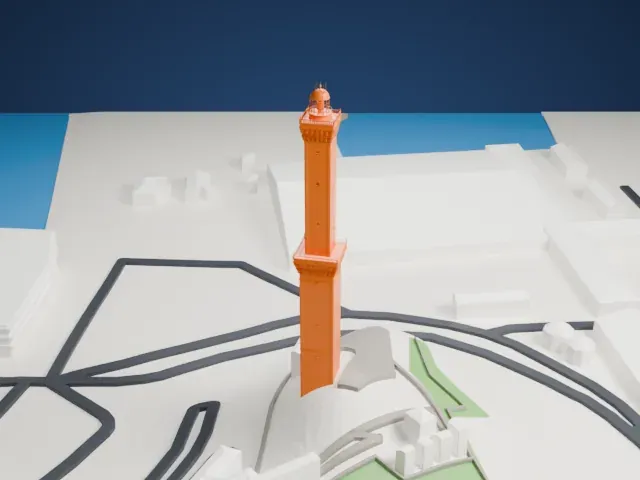 Lighthouse of Genoa model, North view