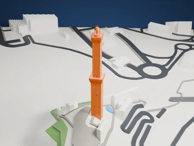 Lighthouse of Genoa model, South view