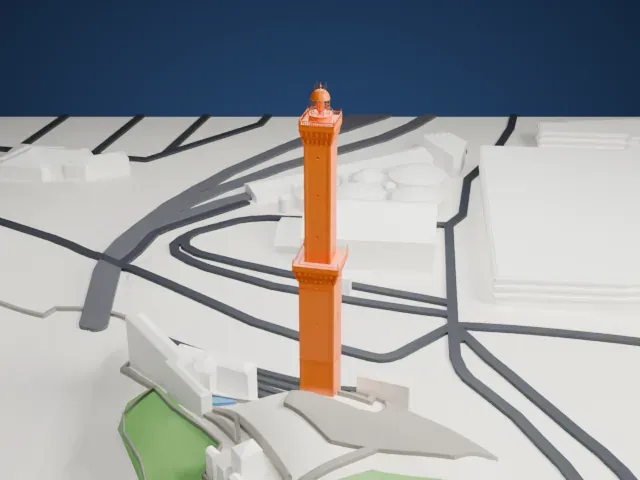 Lighthouse of Genoa model, West view