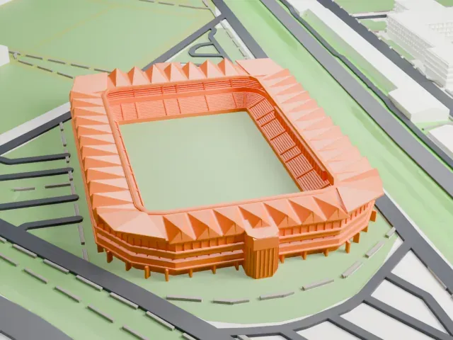 Lilleküla Stadium model, North view