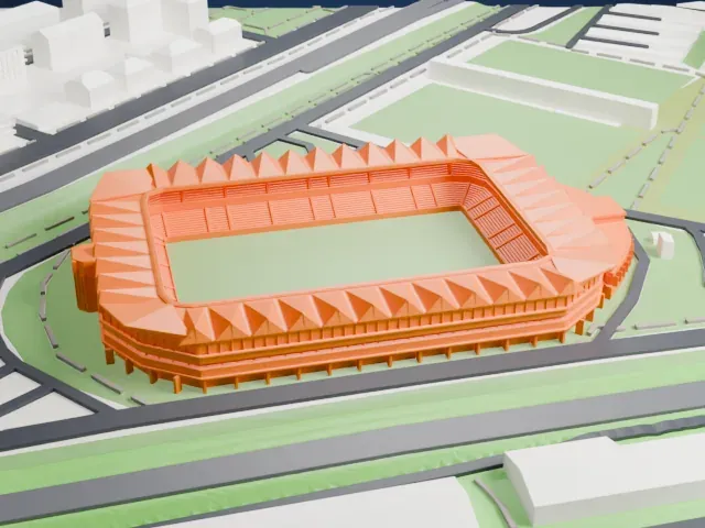 Lilleküla Stadium model, West view