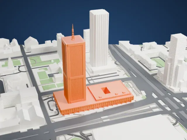 LIM Center model, North view