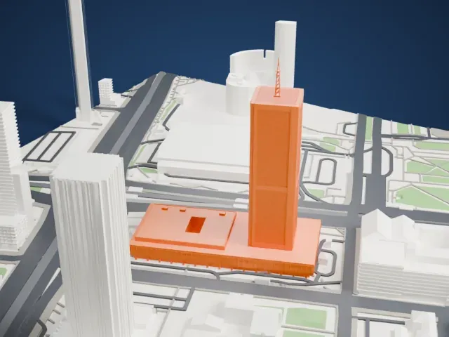 LIM Center model, South view