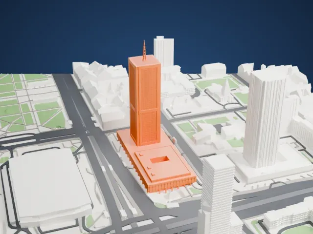 LIM Center model, West view
