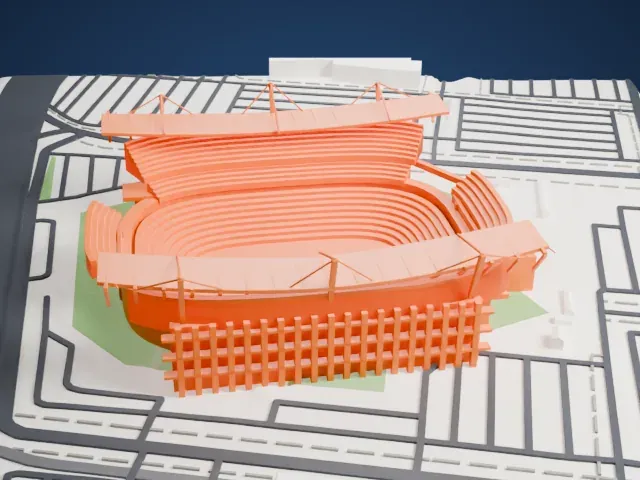 Lincoln Financial Field model, East view