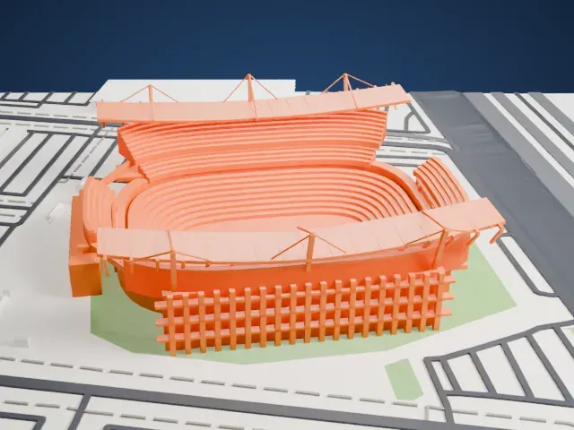 Lincoln Financial Field model, West view