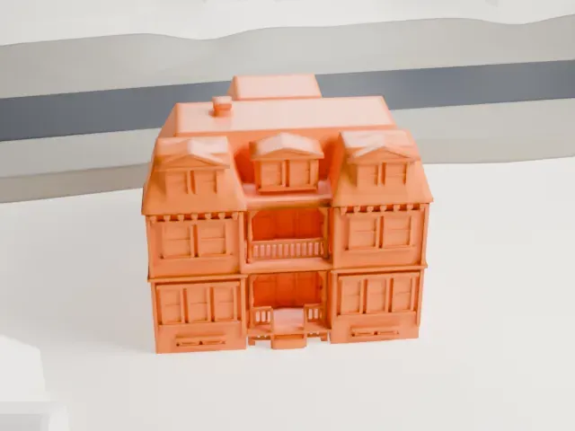 Linden Apartments model, South view