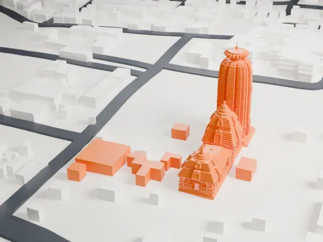 Lingaraja Temple model, East view