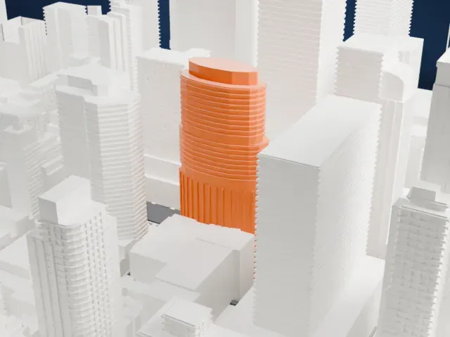 Lipstick Building model, East view